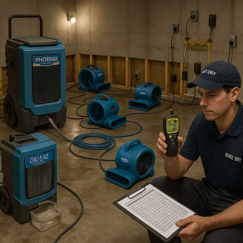 Structural Drying and Dehumidification process in Tuscola, IL